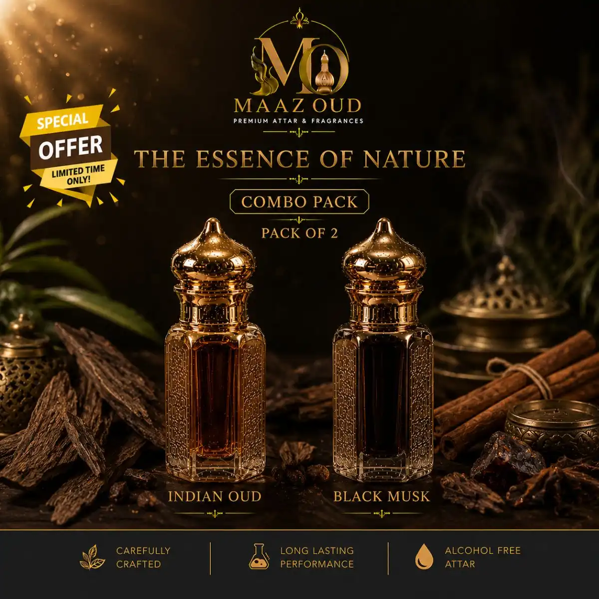 maazoud pack of 2 attars indian oud black musk 1